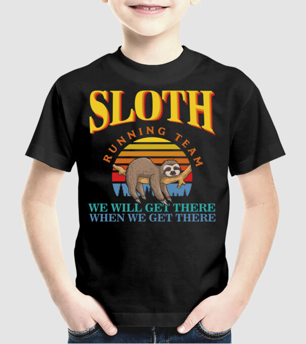 SLOTH running team model negru pe tricou