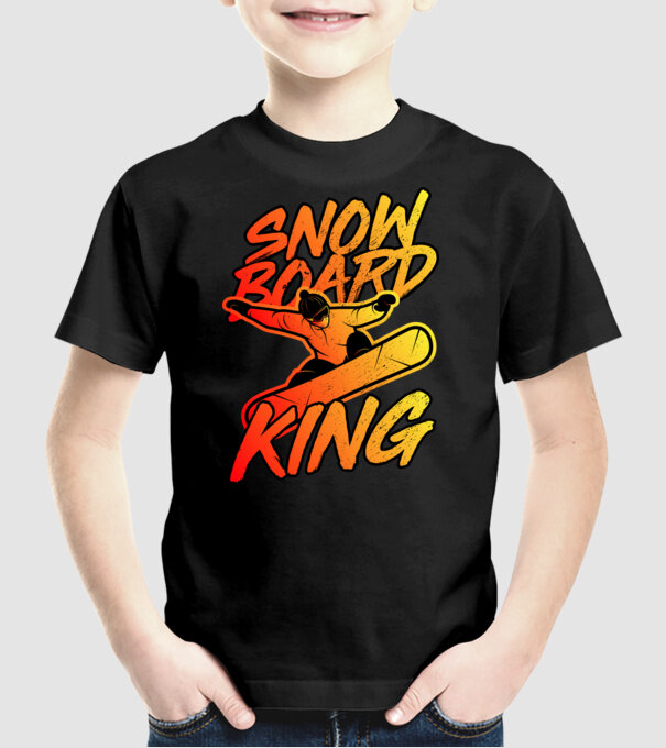 snowboard king model negru pe tricou