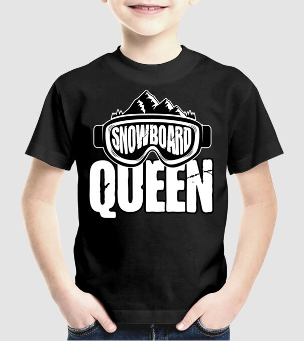 snowboard queen 01 model negru pe tricou
