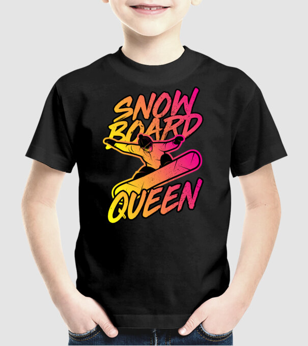snowboard queen model negru pe tricou