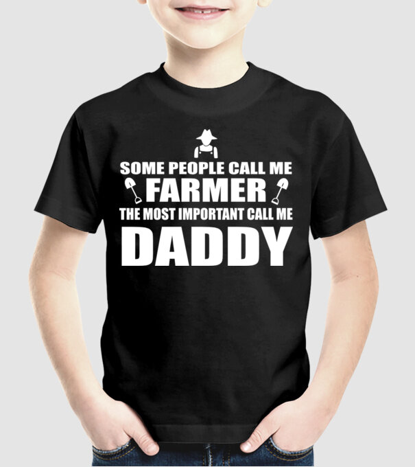 Some people call me farmer pentru Tata model negru pe tricou