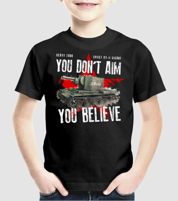 Soviet kv-II model negru pe tricou