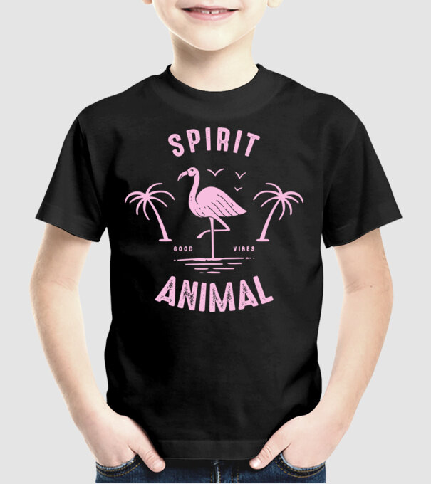 SPIRIT ANIMAL model negru pe tricou