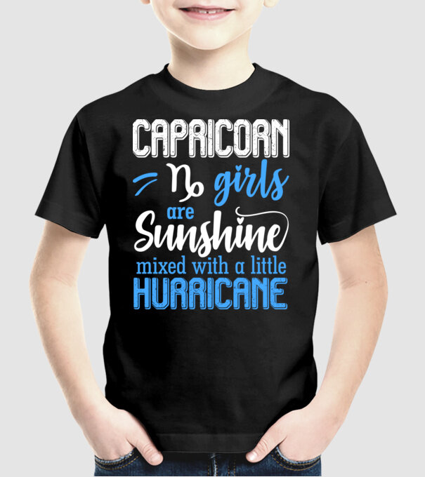Sunshine with Hurricane CAPRICORN model negru pe tricou