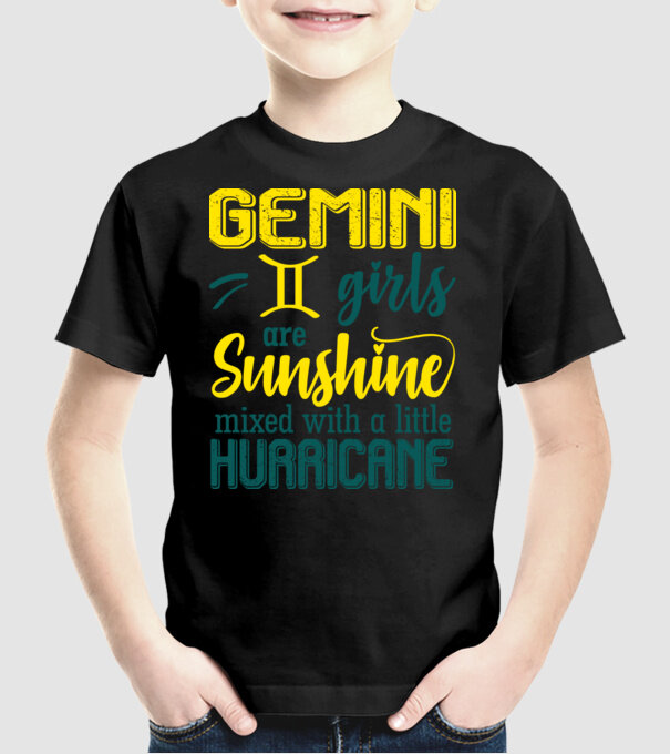 Sunshine with Hurricane GEMINI model negru pe tricou