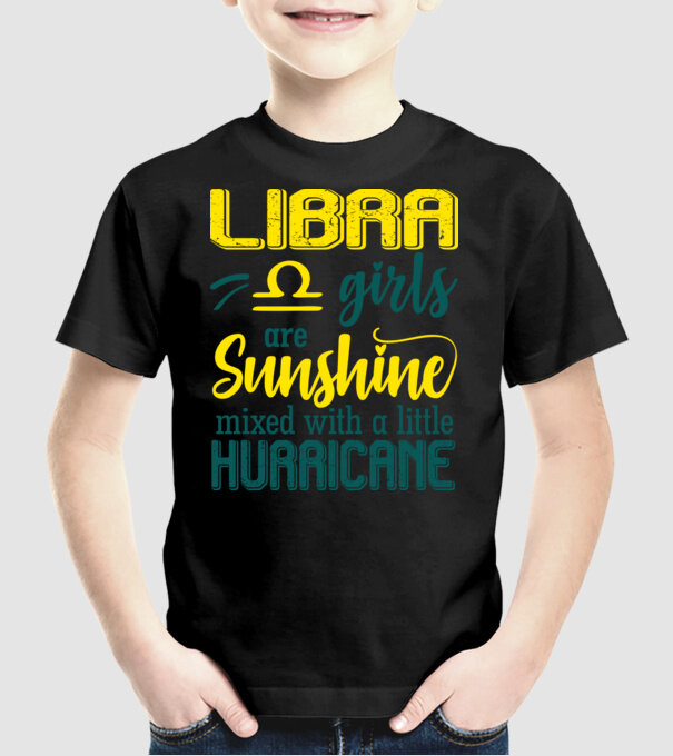 Sunshine with Hurricane LIBRA model negru pe tricou