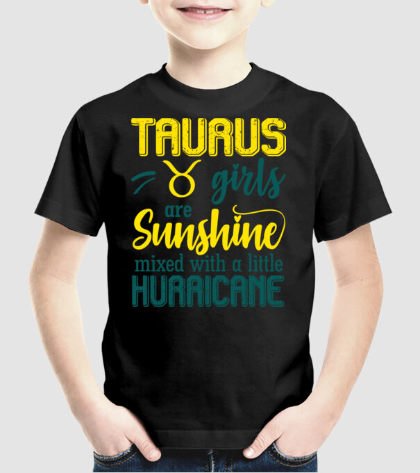 Sunshine with Hurricane TAURUS model negru pe tricou