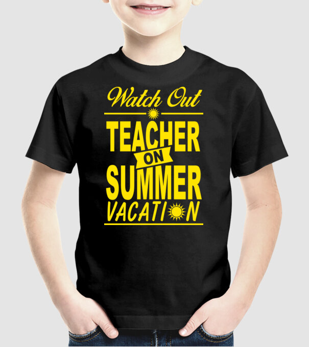 Profesor vacanță de vară ENG model negru pe tricou