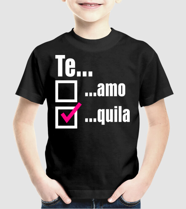 Te...quila model negru pe tricou