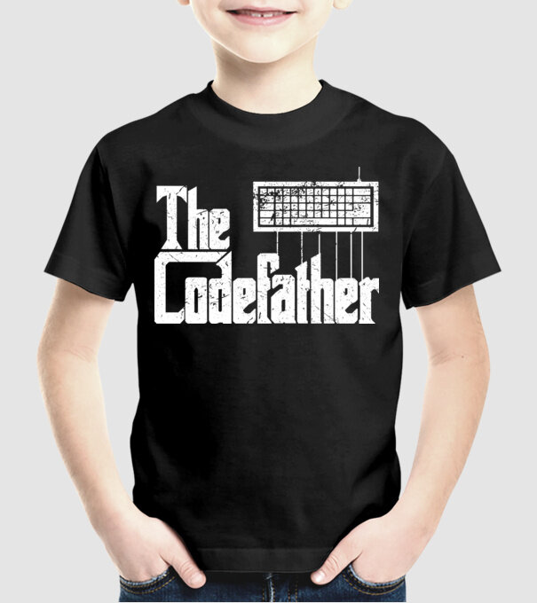 Tricou programator The Codefather model negru pe tricou