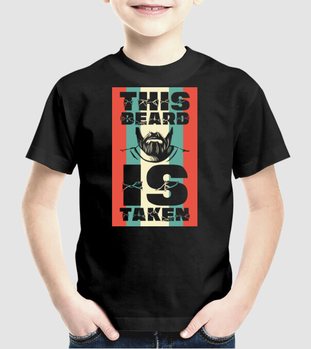 This beard is taken Retro model negru pe tricou