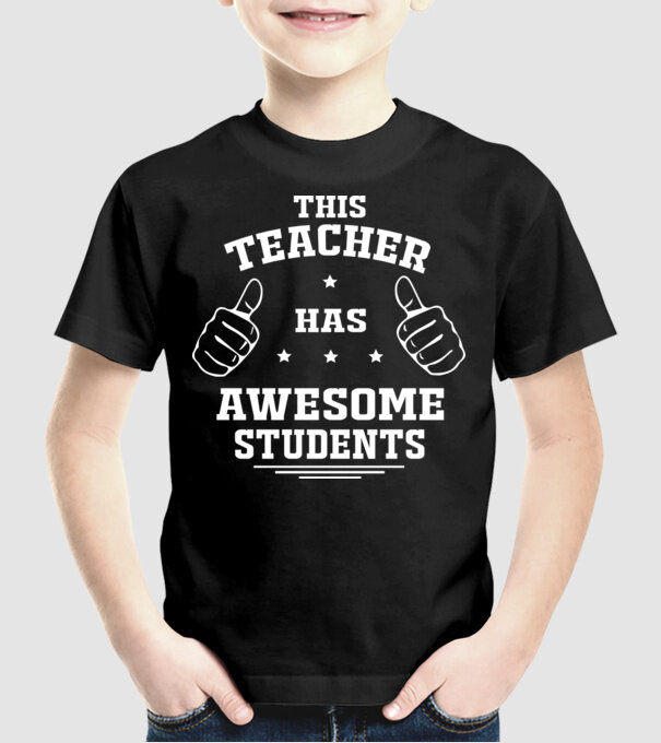This teacher has awesome students model negru pe tricou