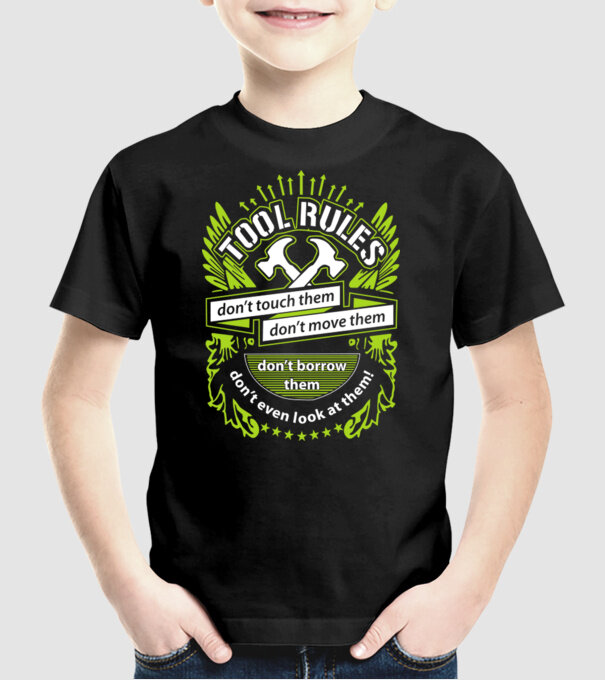 Tool rules model negru pe tricou