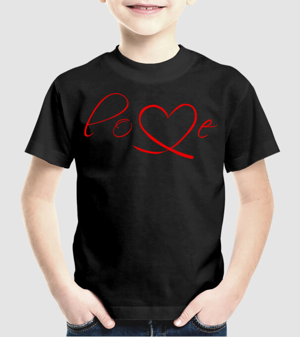 Love Valentines day model negru pe tricou