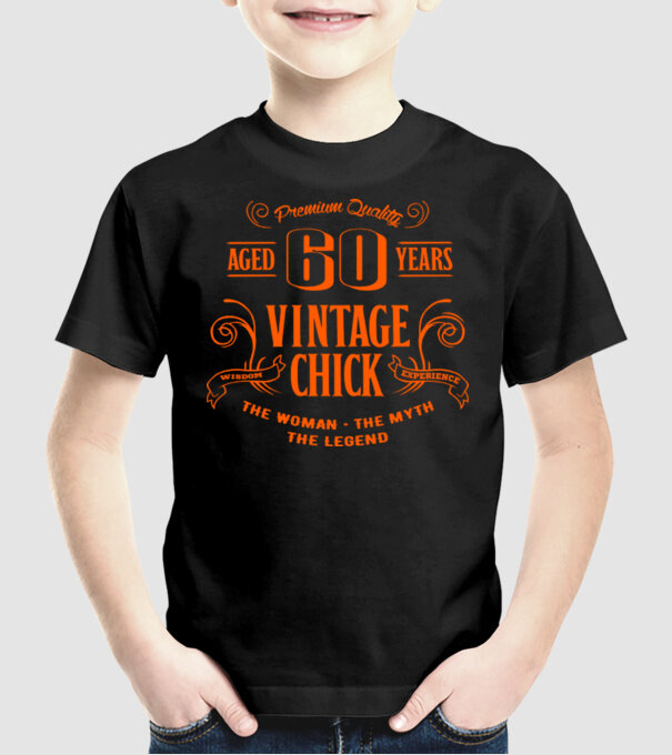 Vintage chick - 60 model negru pe tricou