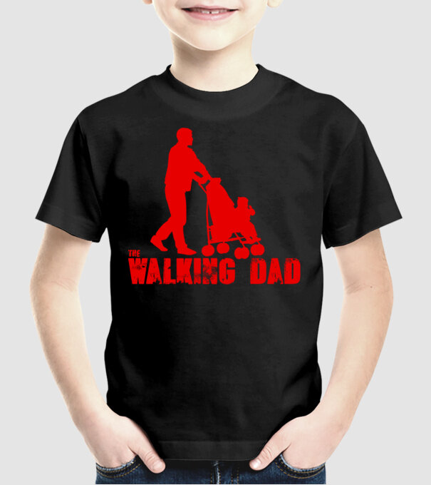 Walking dad model negru pe tricou