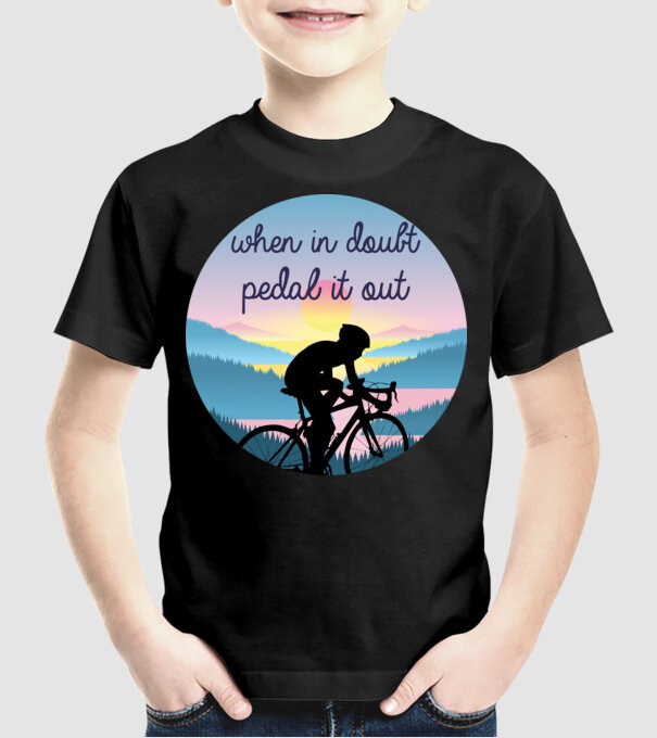 when in doubt model negru pe tricou