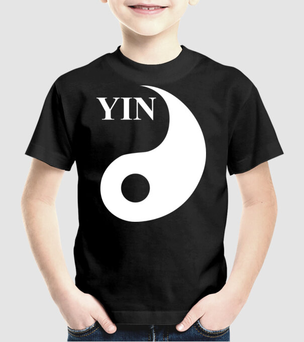 YIN model negru pe tricou