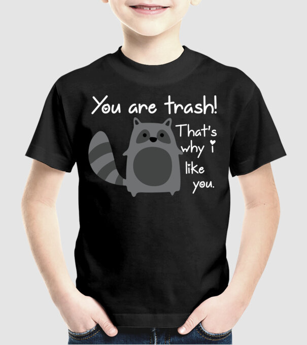 You are trash! model negru pe tricou