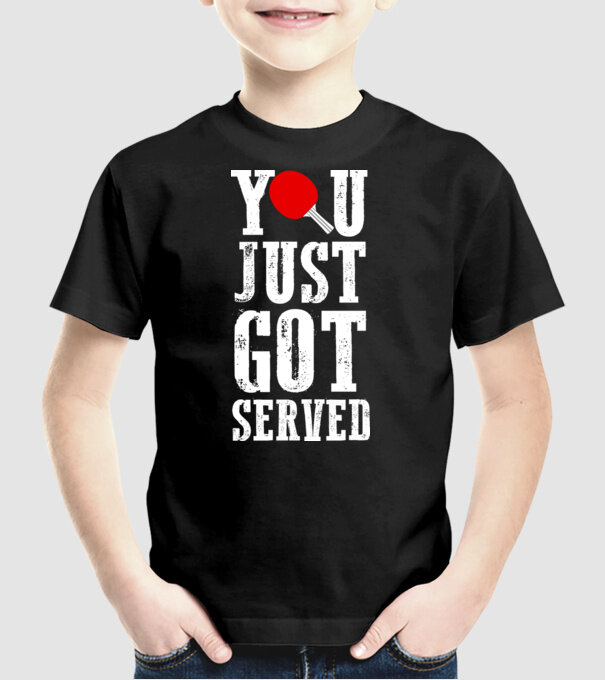 You just got served model negru pe tricou