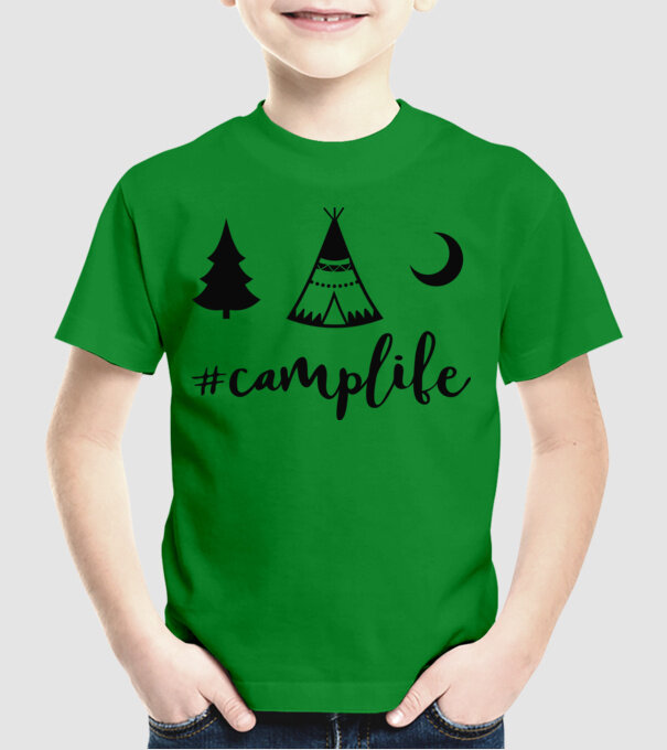 camplife model verde pe tricou