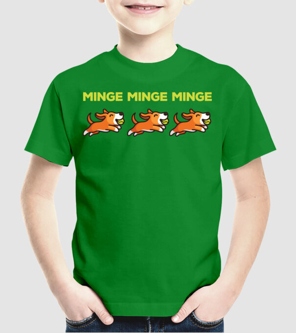 MINGE MINGE MINGE model verde pe tricou