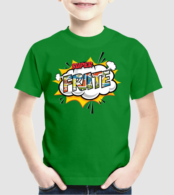 Super Frate model verde pe tricou