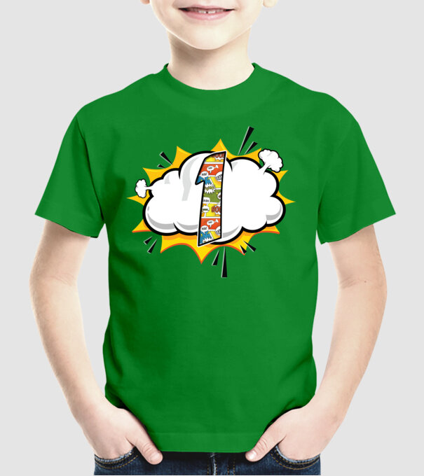 Birthday Comic Number 1 model verde pe tricou