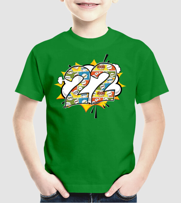 Birthday Comic Number 22 model verde pe tricou