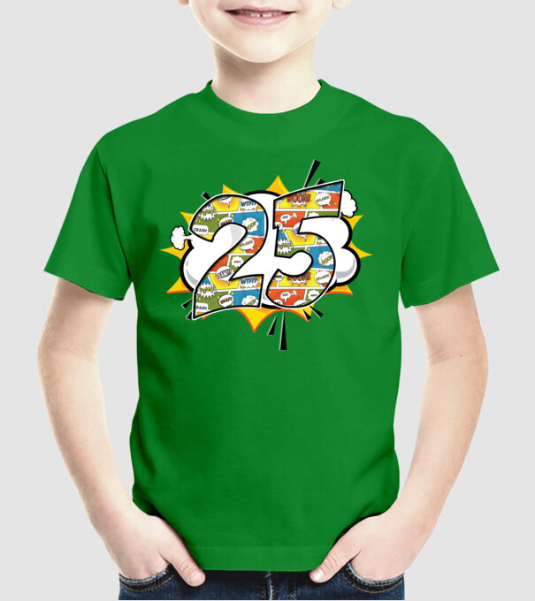 Birthday Comic Number 25 model verde pe tricou