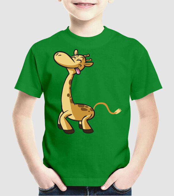 Giraffe model verde pe tricou