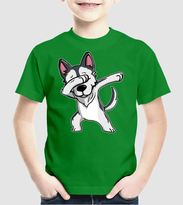 Husky DAB model verde pe tricou