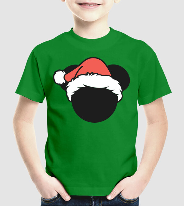 Crăciun Mickey model verde pe tricou