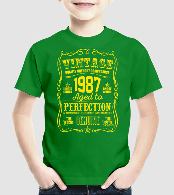 Vintage Perfection - 1987 model verde pe tricou