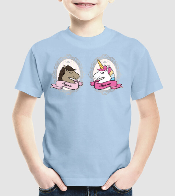 Fiica ta - fiica mea model albastru deschis pe tricou