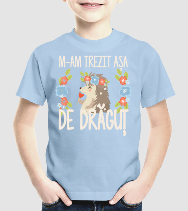 M-am trezit așa de drăguț model albastru deschis pe tricou