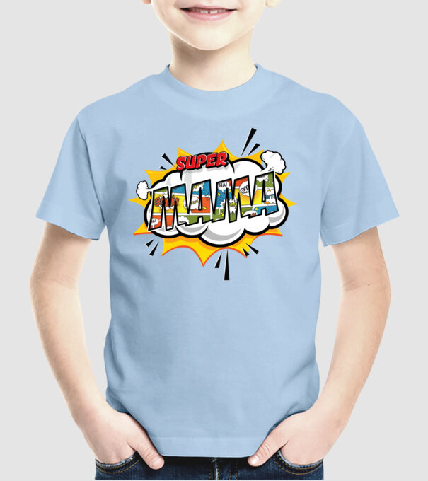 Mamă Comică model albastru deschis pe tricou