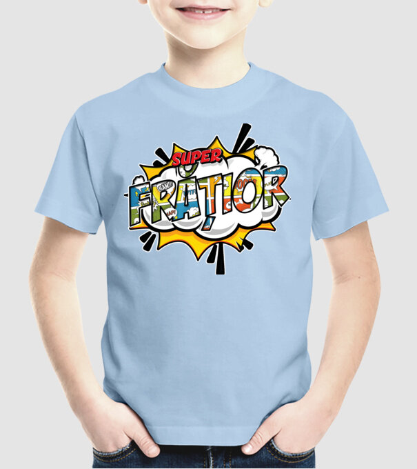 Super Frățior model albastru deschis pe tricou