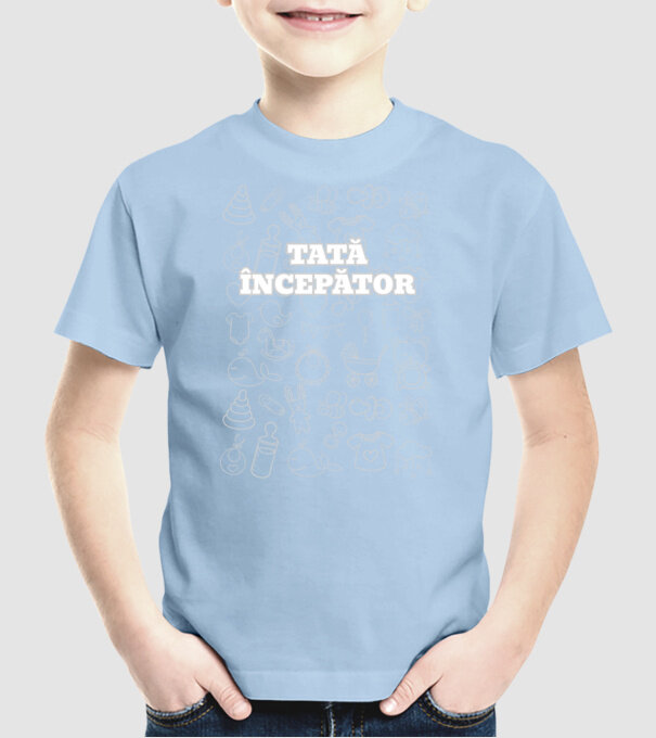 Tată începător model albastru deschis pe tricou