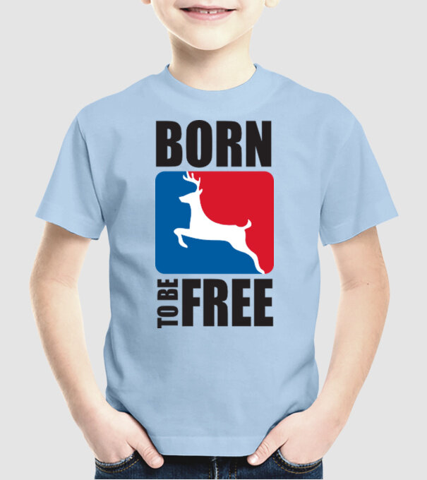 born to be free model albastru deschis pe tricou