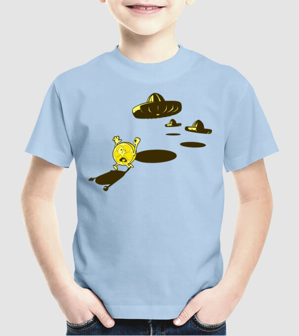 război de lămâie model albastru deschis pe tricou