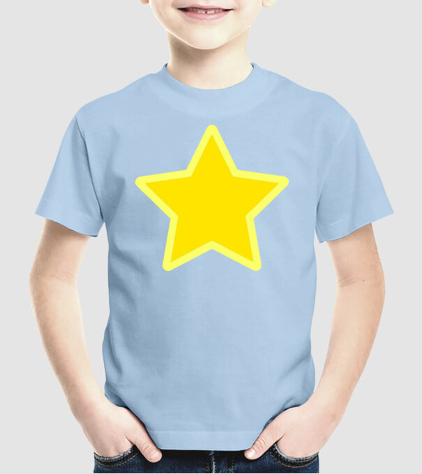 Stea model albastru deschis pe tricou