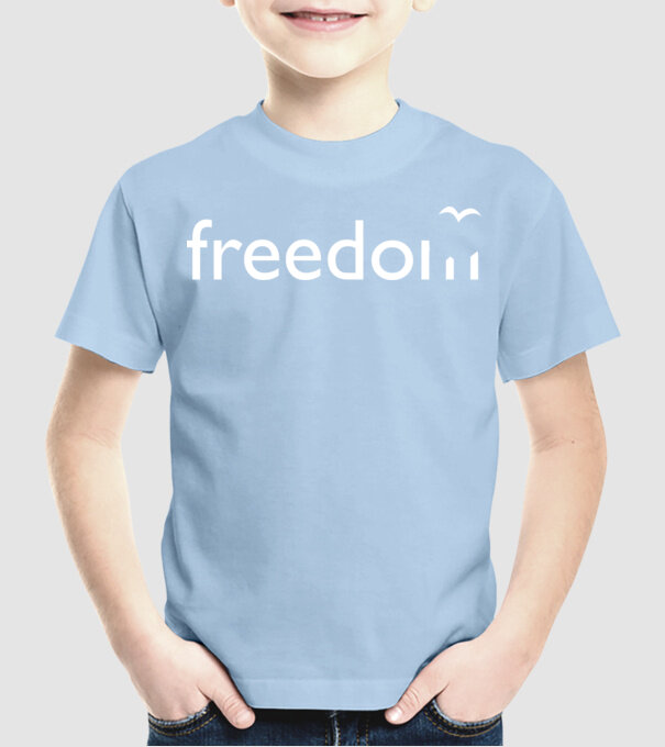 Freedom model albastru deschis pe tricou