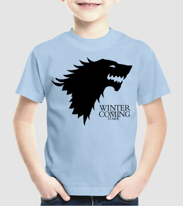 game of thrones winter is coming model albastru deschis pe tricou