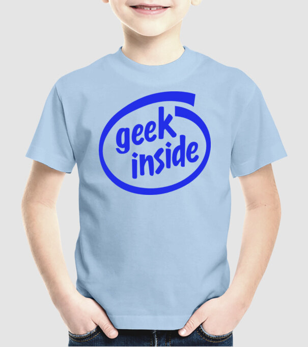 Geek inside model albastru deschis pe tricou