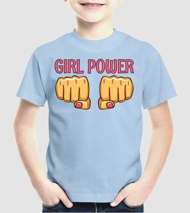 Girl Fist model albastru deschis pe tricou