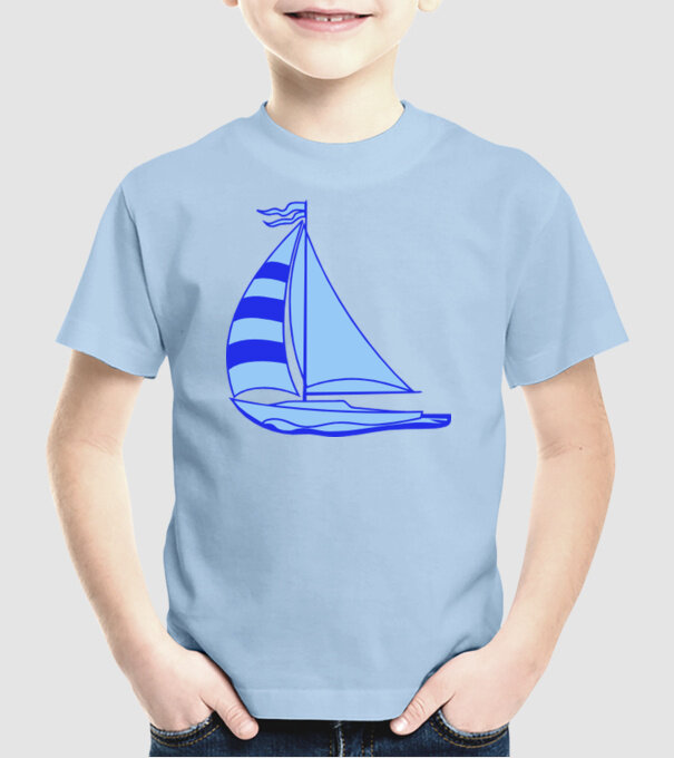 Vapor model albastru deschis pe tricou