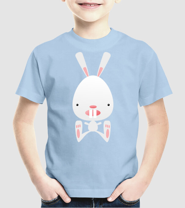 iepuraș model albastru deschis pe tricou