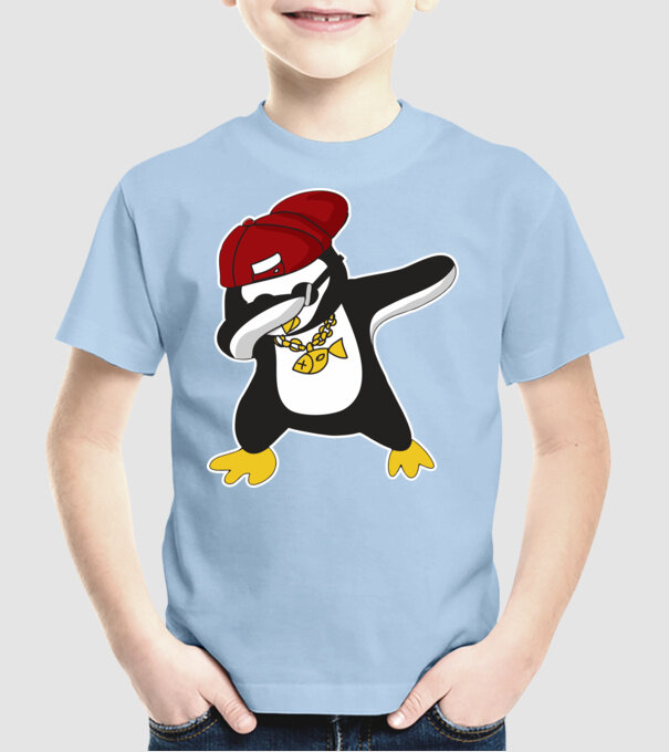 Pinguin DAB model albastru deschis pe tricou