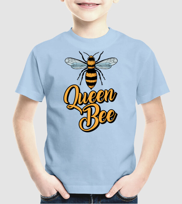Queen Bee model albastru deschis pe tricou